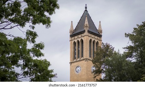 Ames, IA - May 22, 2022: Iowa State University iconic Campanile tower on the Cyclones' college campus