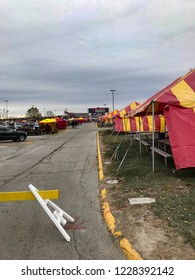 Ames, Iowa, USA - 11/10/2018: Iowa State Cyclones Football Donor Tents 