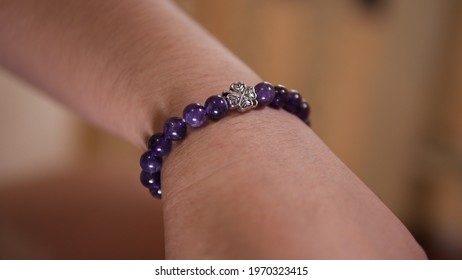 Amethyst Bracelet, Violet Stone 8 Mm.