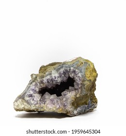 Amethyst Cave Shot In Bright Light And White Background