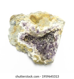 Amethyst Cave Shot In Bright Light And White Background