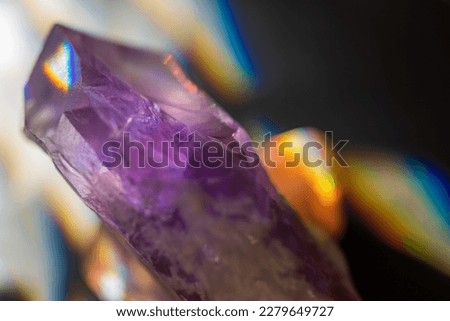 amethyst crystal background in prism light