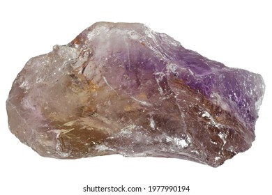 Ametrine Crystal  From Anahi Mine, Bolivia Isolated On White Background