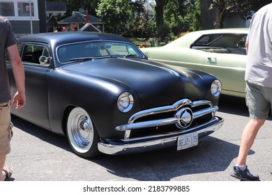 Amhurstburg, Ontario, Canada - July 30 2017: Chop Top Low Rider At Public Car Show