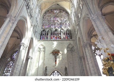 Amiens, France - 08 15 2022 : Notre Dame D'Amiens Cathedral, City Of Amiens, Somme Department, France