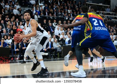 Amine Noua Of Lyon And Moussa Diagne Of Andorra During The 2019 EuroCup Basketball Game 1 Of Quarterfinals Between LDLC ASVEL Villeurbanne And Morabanc Andorra On March 5, 2019 At Astroballe In Lyon