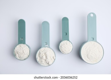 Amino Acid Powder On White Background, Top View