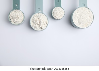 Amino Acid Powder On White Background, Top View