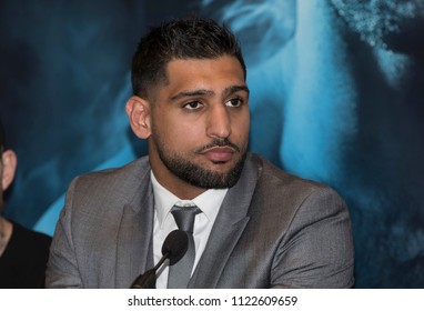 Amir Khan Press Conference, Barclaycard Arena, Birmingham, UK - 28th June 2018: Amir Khan during the press conference to announce Amir Khan v Samuel Vargas 