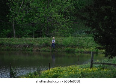 Amish Boy Fishing