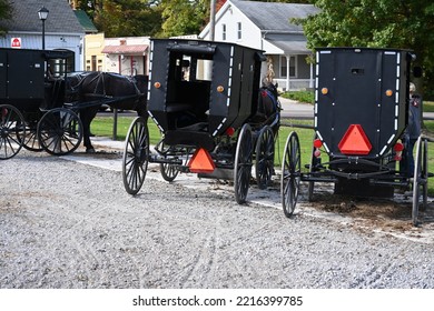 Amish Buggies In Northeast Ohio In Autumn