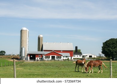 Amish Farm And Barn In Lancaster, PA