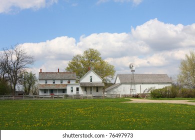 An Amish Farm House In The Rural Area Of Indiana