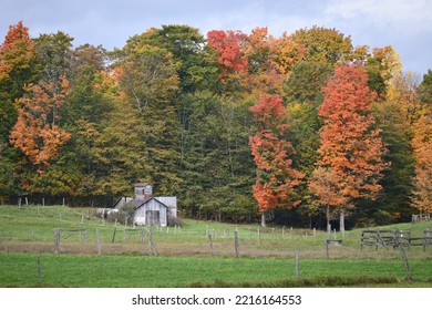 Amish Sugarhouse On An Autumn Landscape