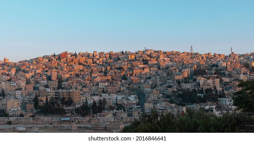 Amman City Morning Jordan Sunset