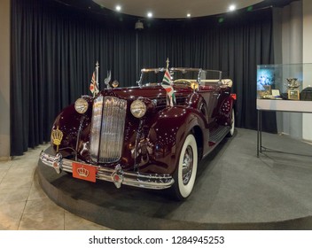 Amman, Jordan, December 07, 2018 : Packard Twelve, Dual-Cowl Phaeton 1938, Body By Rollston At The Exhibition In The King Abdullah II Car Museum In Amman, The Capital Of Jordan.