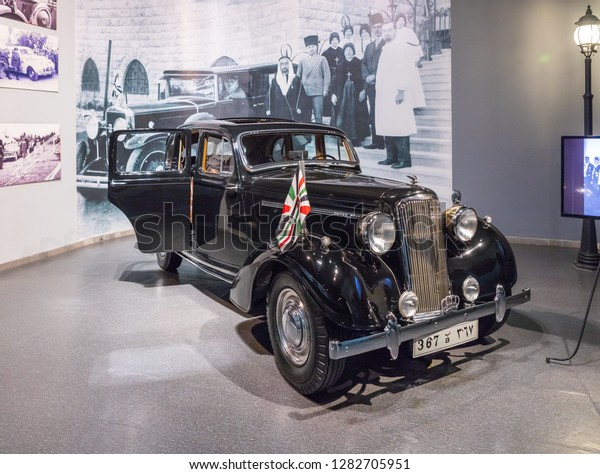 Amman, Jordan, December 07, 2018 : Humber\
Super Snipe 1946 at the exhibition in the King Abdullah II car\
museum in Amman, the capital of\
Jordan.