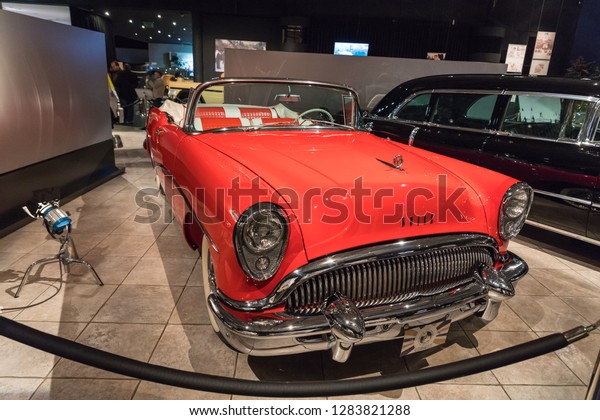 Amman, Jordan, December 07, 2018 :\
Buick Skylark 100 Convertible 1956 at the exhibition in the King\
Abdullah II car museum in Amman, the capital of\
Jordan.