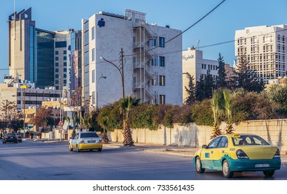 Amman, Jordan - December 23, 2015. View On Essam Ajlouni Street In Amman