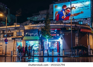Amman, Jordan - December 7, 2018: Evening in Amman, capital of Jordan