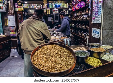 Amman, Jordan - December 7, 2018: Food Store In Amman, Capital Of Jordan