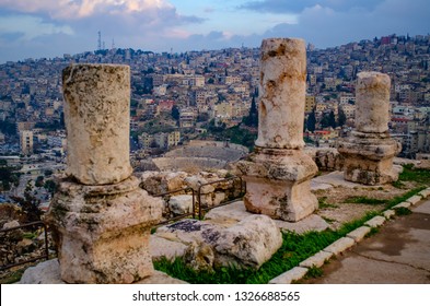 Amman Sunset Cityscape From Citadel