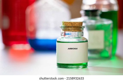 Ammonia. Ammonia Hazardous Chemical In Laboratory Packaging