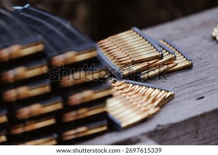 Ammunition prepared for loading. A concept for strategic readiness, defense, and security operations.