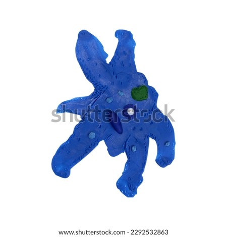Amoeba proteus, plasticine model isolated on white