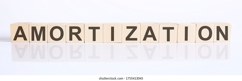 amortization word on wooden blocks. amortize concept.