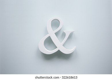 Ampersand on white background