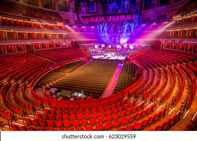 Amphitheater and scene at Royal Albert Hall. London, Great Britain. - Shutterstock ID 623029559