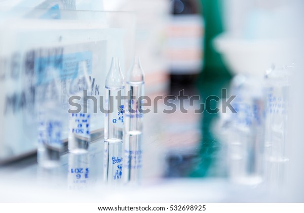 Ampoule Medicine On Medical Table Operating Stock Photo