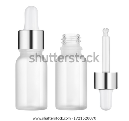 ampoule with pipette and dispenser, small bottle for cosmetics