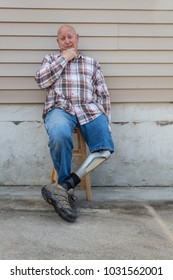 Amputee Man Sitting Prosthetic Leg Crossed Stock Photo 1031562001 ...