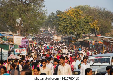 AMRAVATI, MAHARASHTRA, INDIA, 22 JANUARY 2018 : Unidentified  Local people in the annual fair at village, daily lifestyle in rural area in India.