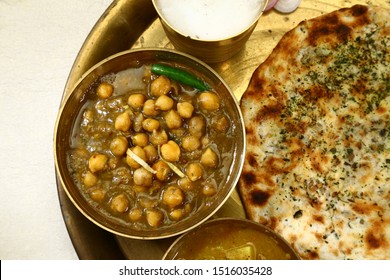 Amritsari Kulch And Chole Or Aloo Kulcha With Choley, Indian Street Food