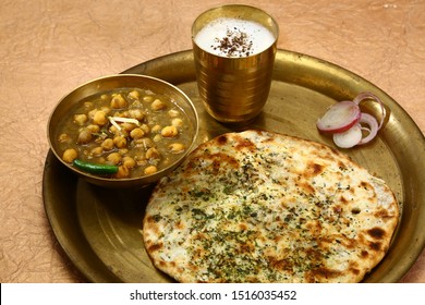 Amritsari Kulch And Chole Or Aloo Kulcha With Choley, Indian Street Food