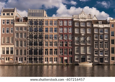 Similar – Image, Stock Photo Beautiful Architecture Of Dutch Houses On Amsterdam Canal In Autumn