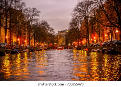 Amsterdam Canal at night
