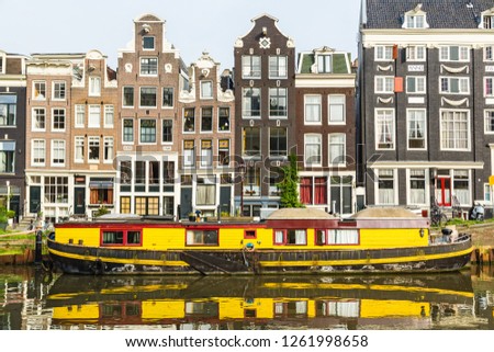 Similar – Image, Stock Photo Architecture Of Dutch Houses Facade and Houseboats On Amsterdam Canal