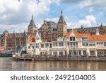 Amsterdam Centraal station, the largest railway station in Amsterdam, North Holland, the Netherlands