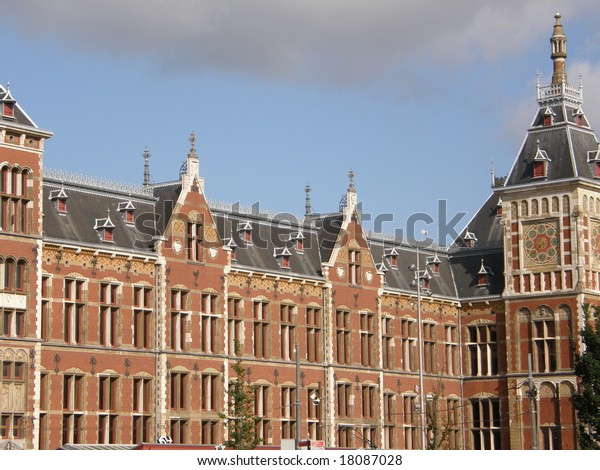 Amsterdam Central Station in\
Holland