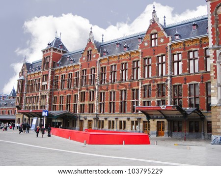 Amsterdam Central Station and a subway station. Netherlands.