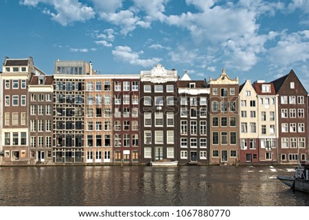 Similar – Image, Stock Photo Beautiful Architecture Of Dutch Houses On Amsterdam Canal In Autumn