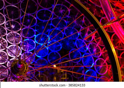 Amsterdam Light Festival, Bicycle Wheels By Night.