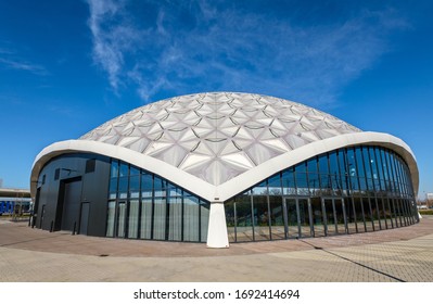 Amsterdam, March 2020. Building In The Form Of A Geodesic Dome. This Construction Doesn't Need Pillars.