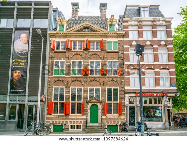 Amsterdam May 18 2018 - The Rembrandt House Museum where Rembrandt painted most of his paitings in the old Jewish quarter of Amsterdam
