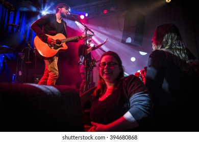 Amsterdam, The Netherlands, 18 March, 2016: Concert Of Swiss Folk Rock Band 77 Bombay Street At Venue Paradiso