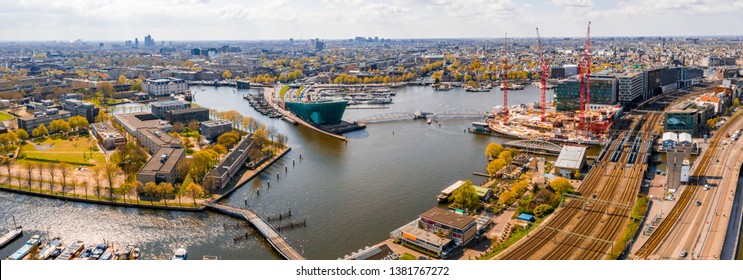 Amsterdam, Netherlands. April 10, 2019. Nemo Science Museum. The Building Is In The Form Of A Green Ship. Nemo Was Designed And Renowned By Italian Architect Renzo Piano.